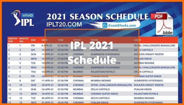 2021 schedule
